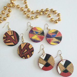 3 Pair Hand Designed Earrings
